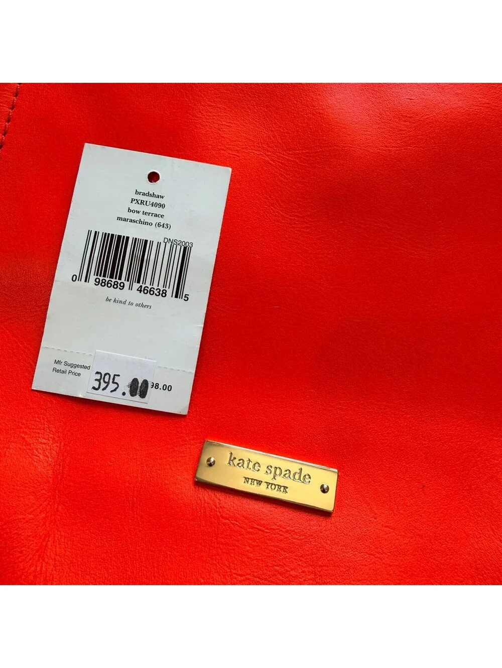 Kate Spade Bradshaw Bow Terrace Maraschino Red Leather Satchel Crossbody Bag